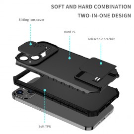 Suitable for apple 13 window-pushing mobile phone case 12pro three-dimensional support full bag frosted 11 portable slide cover