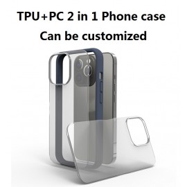 Soft Silicon Frame and back plate TPU+PC 2 in 1 Phone Case For Iphone 11 12 13 14 Pro Max