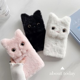 Luxury Plush Cat Phone Case For iPhone XS Max 7 8 6 6S Plus X XR Cases Cute Fluffy Case For iPhone 7 Plus Back Cover