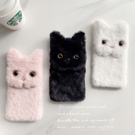 Luxury Plush Cat Phone Case For iPhone XS Max 7 8 6 6S Plus X XR Cases Cute Fluffy Case For iPhone 7 Plus Back Cover