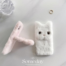 Luxury Plush Cat Phone Case For iPhone XS Max 7 8 6 6S Plus X XR Cases Cute Fluffy Case For iPhone 7 Plus Back Cover