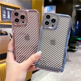 For IPhone13 carbon fiber series + Flash powder XR protective cover iPhone12promax hand chassis Case