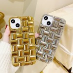 New Tide cool electroplating three-dimensional weave pattern suitable for iPhone13 mobile phone case 12ProMax 11 anti-fall xr