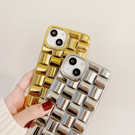 New Tide cool electroplating three-dimensional weave pattern suitable for iPhone13 mobile phone case 12ProMax 11 anti-fall xr