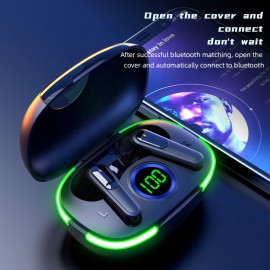 Original Pro80 TWS Touch Control Wireless Headphone Bt5.1 Hearing Aid Earphones Sport Earbuds LED Music Gaming Headset