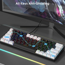 Custom 60% Gaming Keyboard Teclado Mechanical Switch 61 Keys Backlit Mini PC RGB Mechanical Keyboards