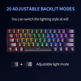 60% Keyboard Teclado Mechanical Switch 61 Keys Backlit Mini PC RGB Gaming  Mechanical Keyboards