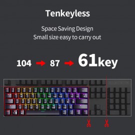 60% Keyboard Teclado Mechanical Switch 61 Keys Backlit Mini PC RGB Gaming  Mechanical Keyboards