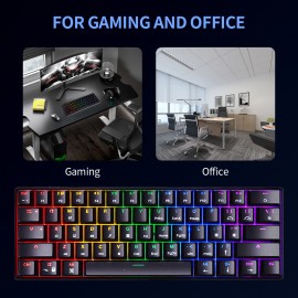 60% Keyboard Teclado Mechanical Switch 61 Keys Backlit Mini PC RGB Gaming  Mechanical Keyboards