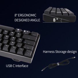 60% Keyboard Teclado Mechanical Switch 61 Keys Backlit Mini PC RGB Gaming  Mechanical Keyboards