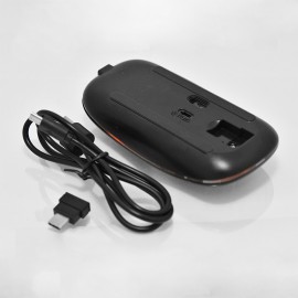 Cartoon Printing Computer Mouse 2.4GHz Wireless Mute Mouse with LED lighting for Gaming Player